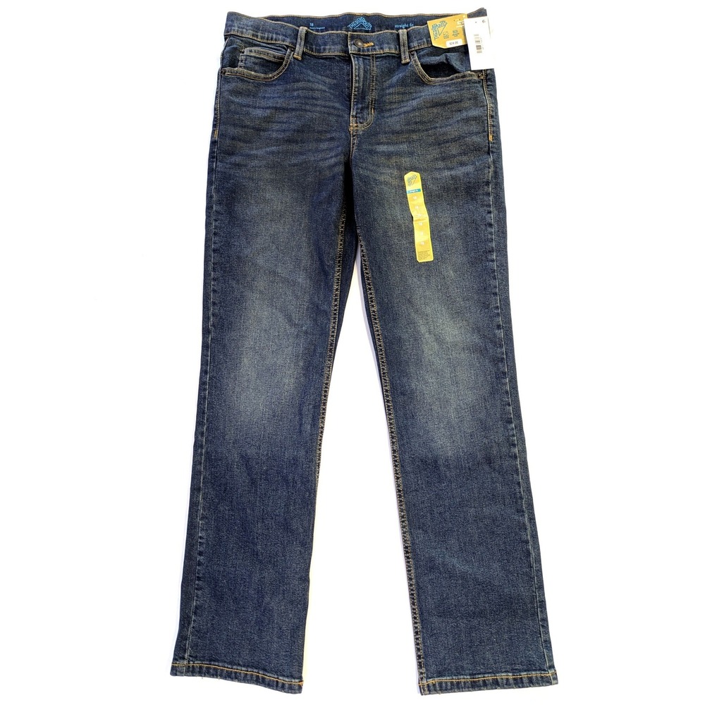 Thereabouts Boys Straight Fit Jeans Size 18 Blue Advanced Flex 360 Adjustable